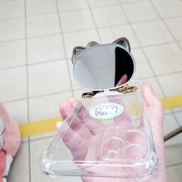 Brand New Sanrio Hello Kitty Gold & Purple Cell Phone Case Mirror & Stand - Picture 3 of 7